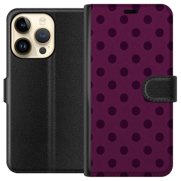 Kompatibel Tegnebogsetui til Apple iPhone 14 Pro Blommeprikker