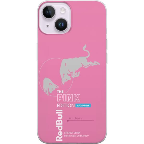 Kompatibelt Mobildeksel til Apple iPhone 15 Plus Moderne rosa energidrikksdesign