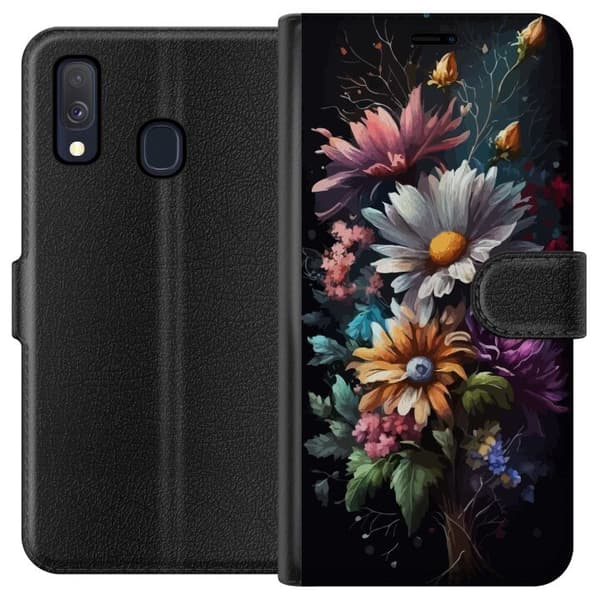 Kompatibelt Plånboksfodral till Samsung Galaxy A40 Blommor