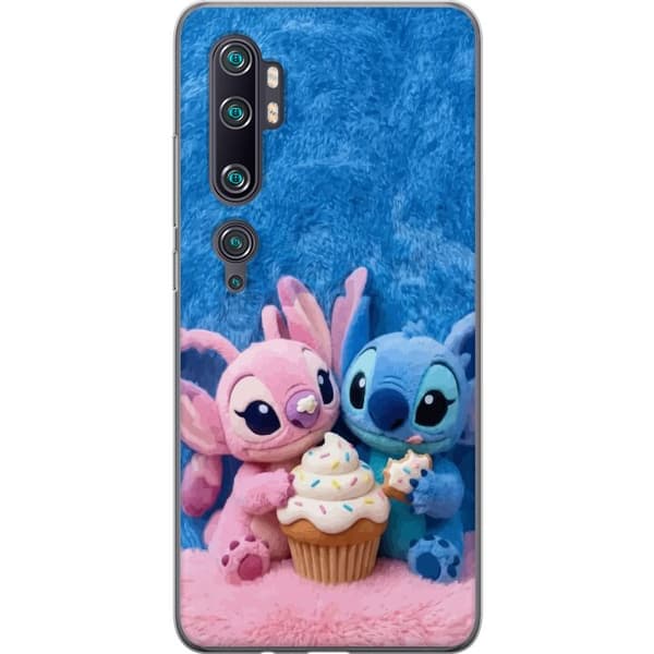 Kompatibel Mobilcover til Xiaomi Mi Note 10 Pro Søde blå og lyserøde figurer med stor cupcake og krymmel