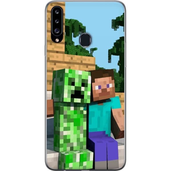 Kompatibelt Mobilskal till Samsung Galaxy A20s MineCraft