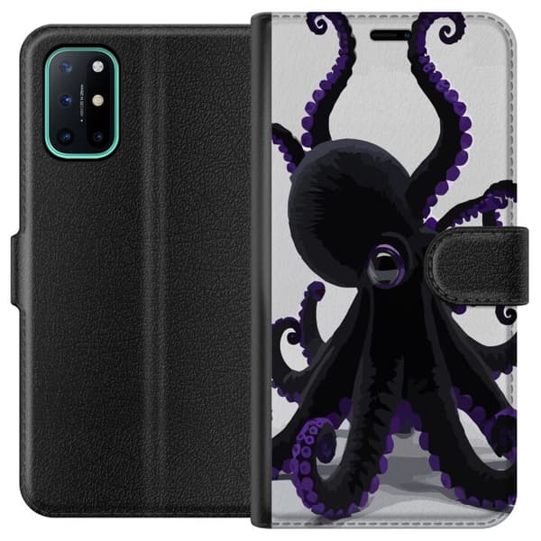 Kompatibelt Plånboksfodral till OnePlus 8T Svart bläckfisk