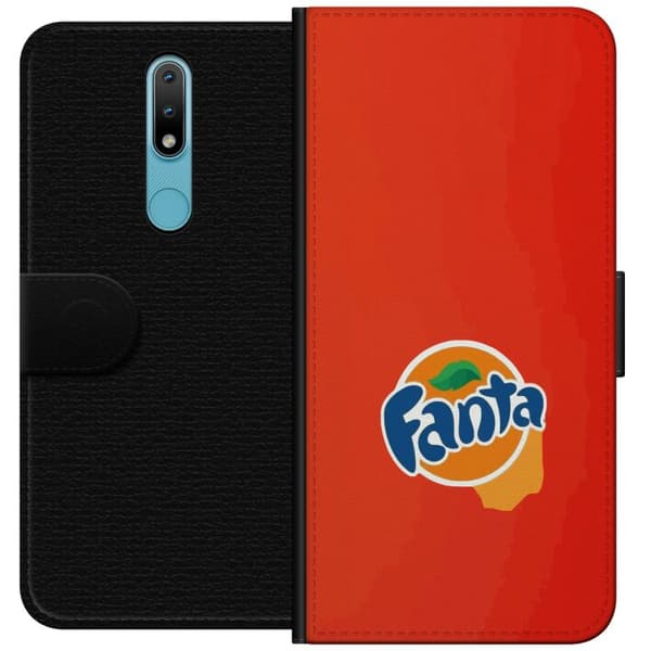 Kompatibel Tegnebogsetui til Nokia 2.4 Elegant appelsinformation design