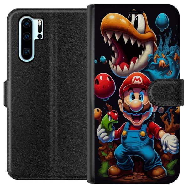 Kompatibel Tegnebogsetui til Huawei P30 Pro Mario og venner
