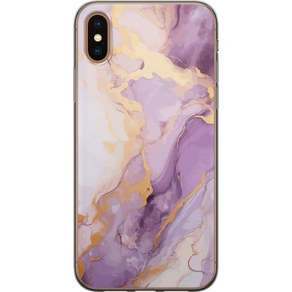 Kompatibelt Mobildeksel til Apple iPhone XS Max Marmor Lilla Gull