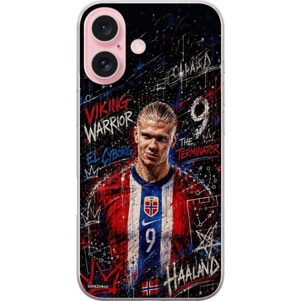 Kompatibelt Mobildeksel til Apple iPhone 16 Erling Haaland graffiti