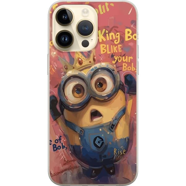 Kompatibelt Mobildeksel til Apple iPhone 15 Pro Max Minion Med Krona