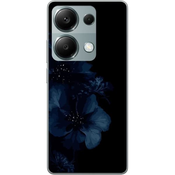 Kompatibelt Mobildeksel til Xiaomi Redmi Note 13 Pro 4G Mörkblå blommor