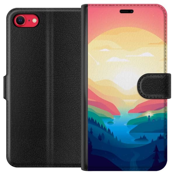 Kompatibelt Lommeboketui til Apple iPhone 8 Rosa horisont