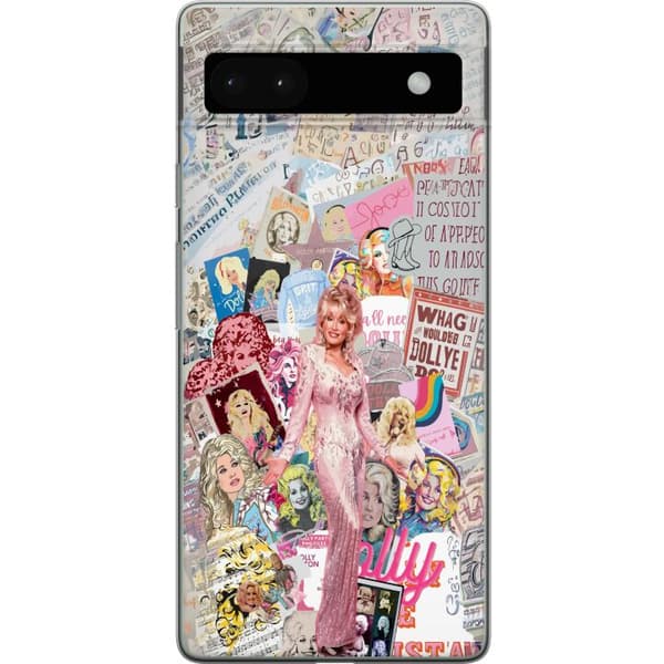 Kompatibelt Mobilskal till Google Pixel 6a Dolly Parton färgstarkt collage