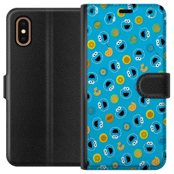 Kompatibel Tegnebogsetui til Apple iPhone XS Max Mönster med kakmonster