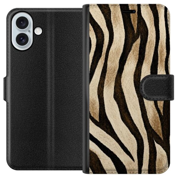 Kompatibelt Plånboksfodral till Apple iPhone 16 Plus Zebra Muse