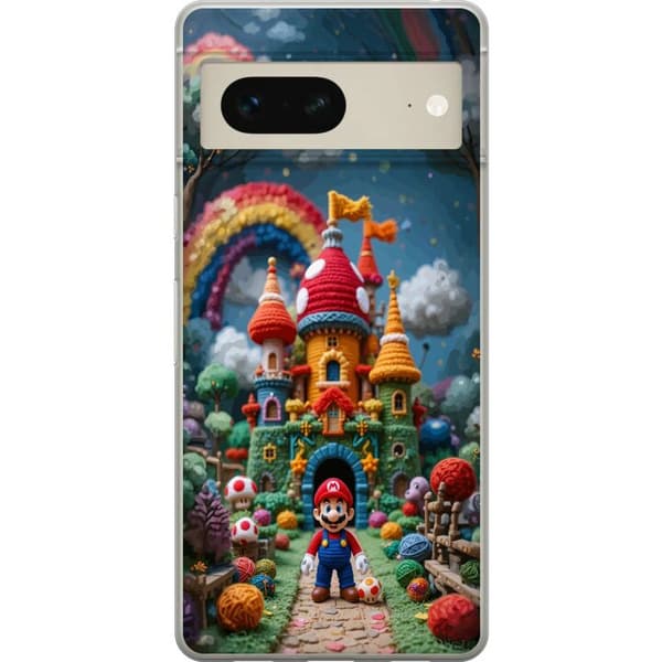 Kompatibelt Mobildeksel til Google Pixel 7 Super Mario-inspirert eventyrtema