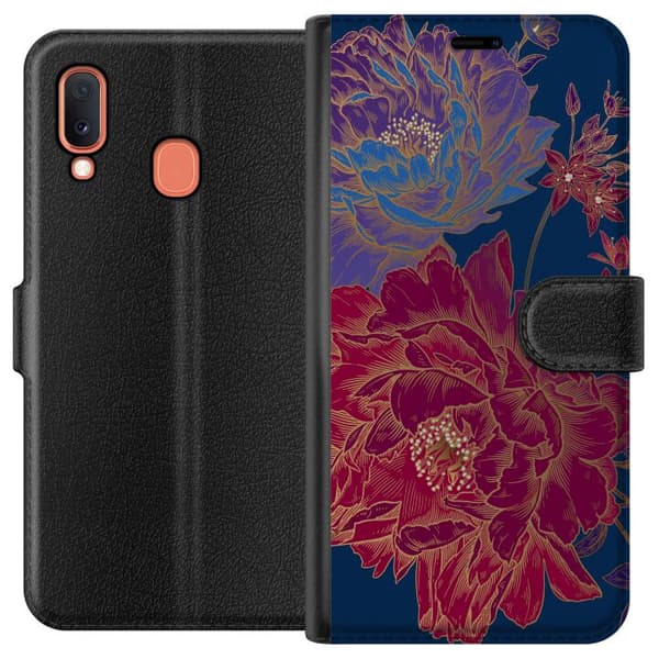 Kompatibelt Plånboksfodral till Samsung Galaxy A20e Blommor