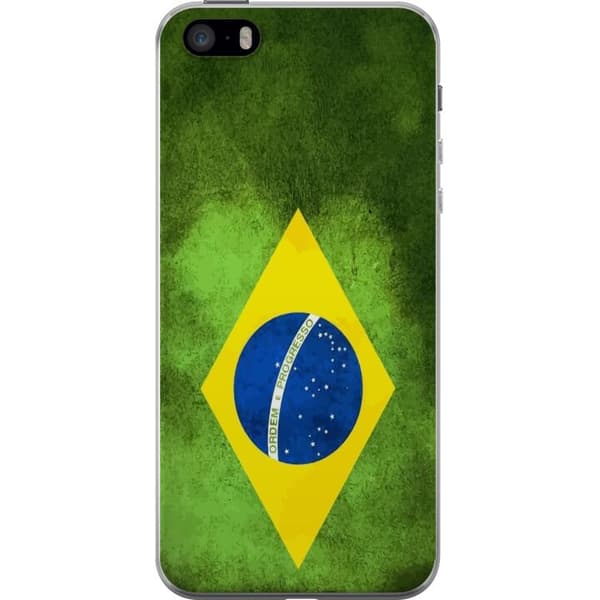 Kompatibelt Mobildeksel til Apple iPhone 5s Brasiliansk flagg med rustikk tekstur
