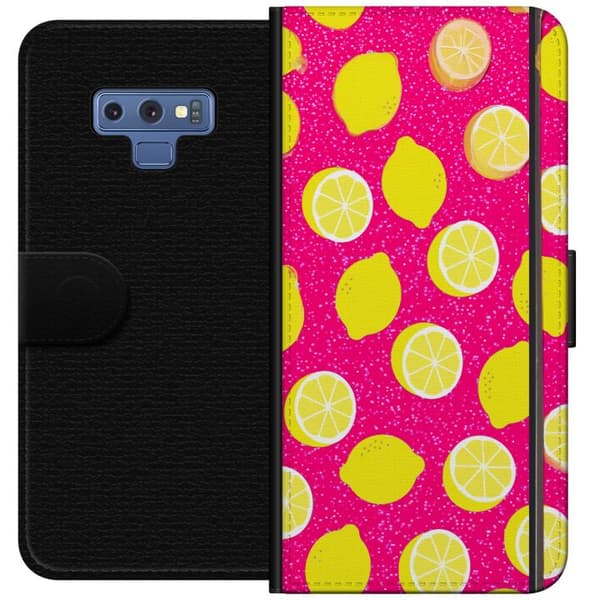 Kompatibel Tegnebogsetui til Samsung Galaxy Note9 Citronmönster rosa