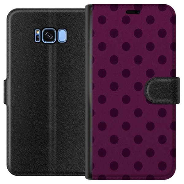 Kompatibelt Plånboksfodral till Samsung Galaxy S8 Plum Dots