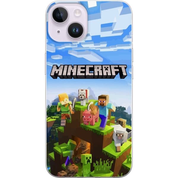 Kompatibelt Mobilskal till Apple iPhone 14 Minecraft pixelvärld Creeper gaming design