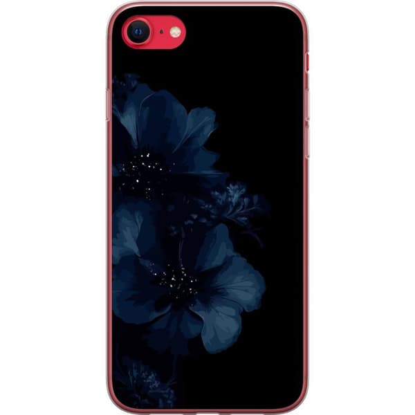 Kompatibelt Mobildeksel til Apple iPhone 7 Mörkblå blommor