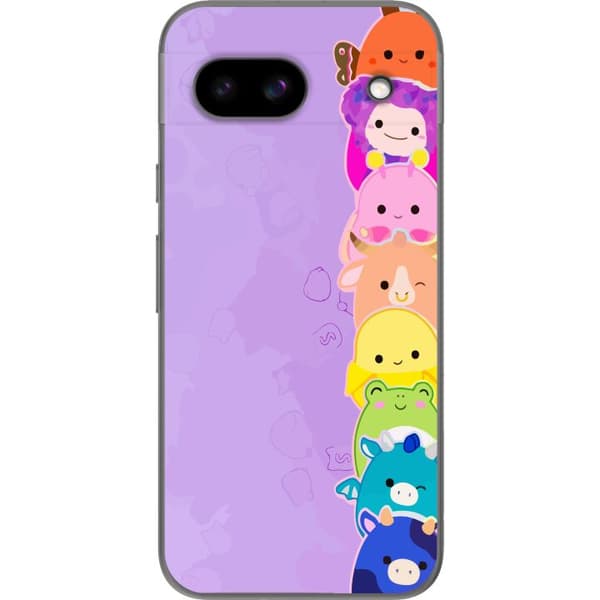 Kompatibelt Mobildeksel til Google Pixel 8a  Lekende illustrasjon med glade Dumpling Squishy-karakterer i regnbuefarger