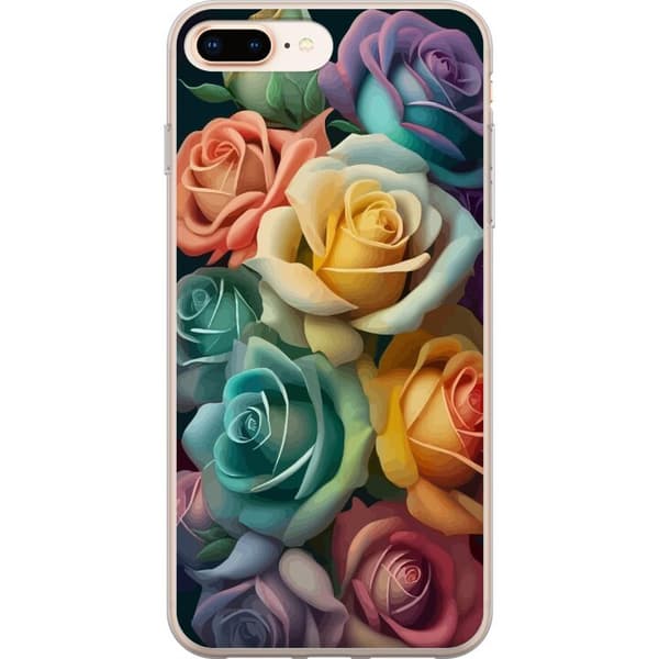 Kompatibelt Mobilskal till Apple iPhone 8 Plus Färgglada rosor
