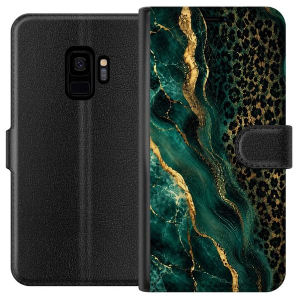 Kompatibelt Plånboksfodral till Samsung Galaxy S9 Emerald Leopard