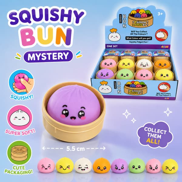 Dumpling Squishy Mystery Box 5,5 cm – Kawaii Fidgetlegetøj til børn +3 år