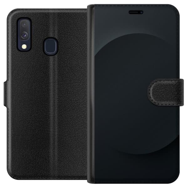 Kompatibelt Plånboksfodral till Samsung Galaxy A40 Svart Prick