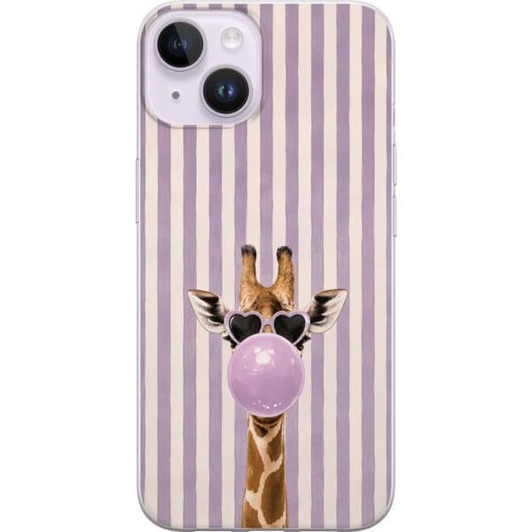 Kompatibelt Mobildeksel til Apple iPhone 15 Plus Giraff med tuggummibubbla