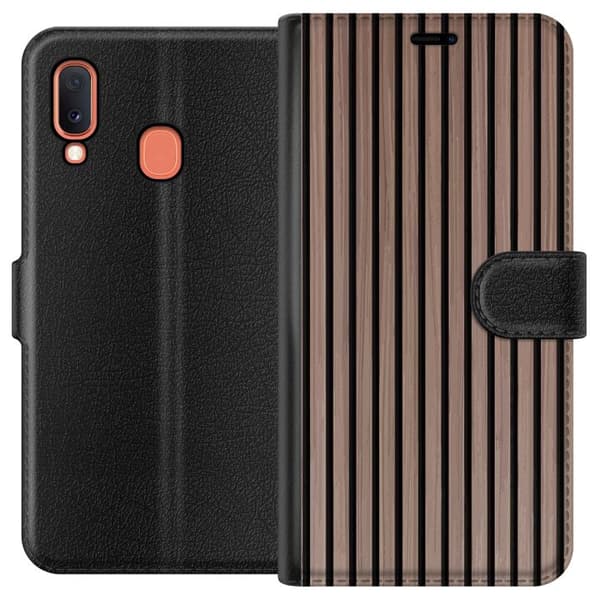 Kompatibelt Plånboksfodral till Samsung Galaxy A20e Mönster Trä