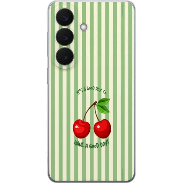 Kompatibelt Mobildeksel til Samsung Galaxy S26 Søtt kirsebærbilde med hjerteformet design