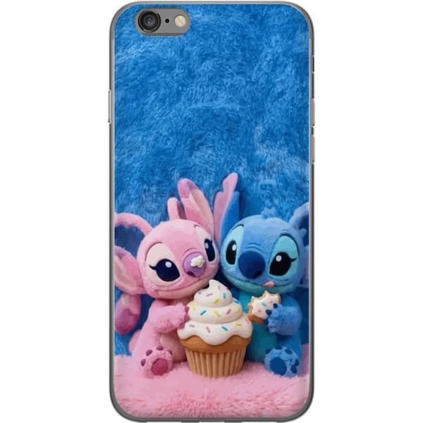 Kompatibelt Mobildeksel til Apple iPhone 6 Søte blå og rosa figurer med stor cupcake og strøssel