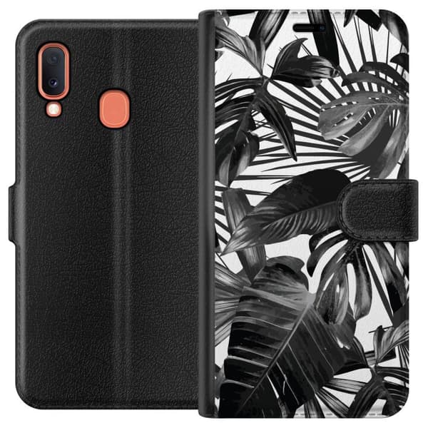 Kompatibelt Plånboksfodral till Samsung Galaxy A20e Löv
