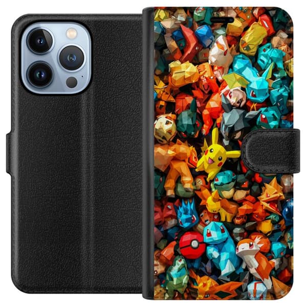 Kompatibelt Plånboksfodral till Apple iPhone 13 Pro Unik geometrisk pokémon-design
