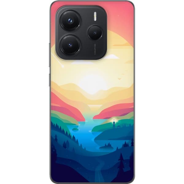 Kompatibelt Mobildeksel til Xiaomi Redmi Note 14 5G Rosa horisont
