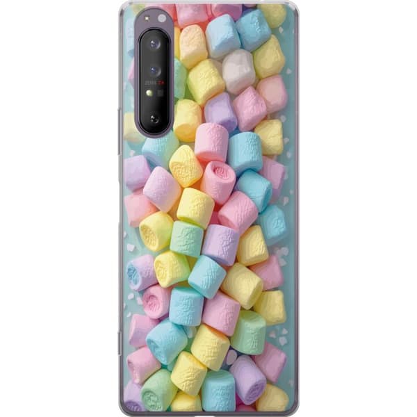 Kompatibelt Mobildeksel til Sony Xperia 1 II Søt godisdesign med marshmallows