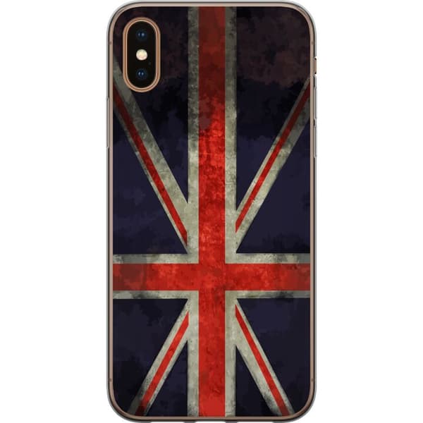 Kompatibelt Mobildeksel til Apple iPhone XS Max Britisk flagg med rustikk følelse