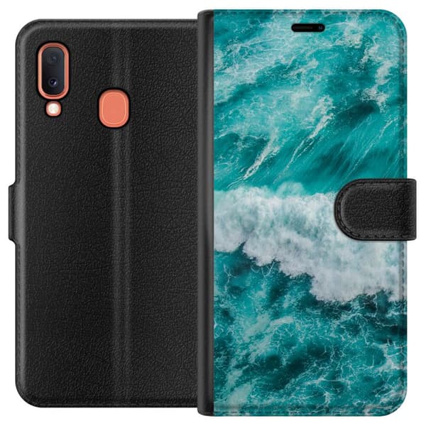 Kompatibelt Plånboksfodral till Samsung Galaxy A20e Hav