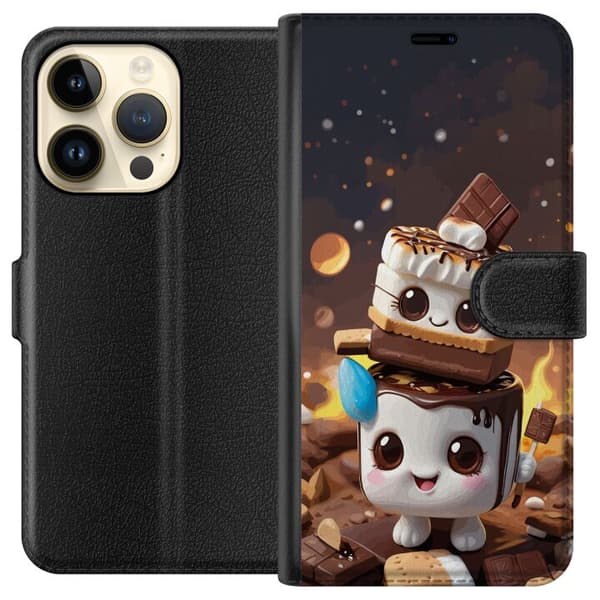 Kompatibelt Plånboksfodral till Apple iPhone 14 Pro Sött dessertdesign med marshmallow