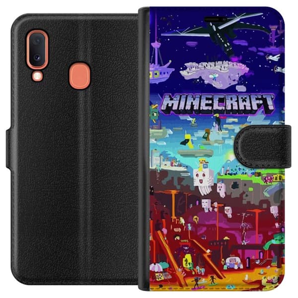 Kompatibelt Plånboksfodral till Samsung Galaxy A20e Minecraft