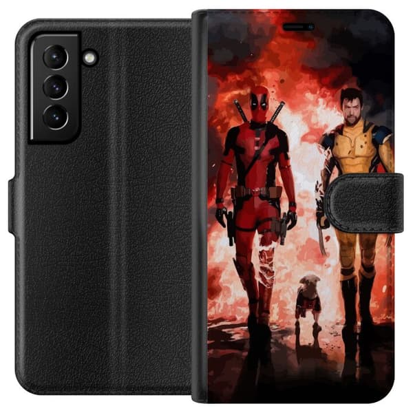 Kompatibelt Plånboksfodral till Samsung Galaxy S21+ 5G Wolverine Deadpool