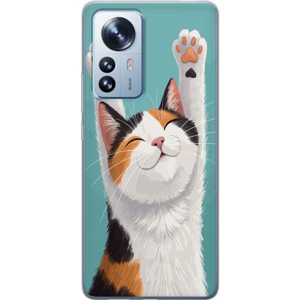 Kompatibelt Mobilskal till Xiaomi 12 Pro Glad trefärgad katt