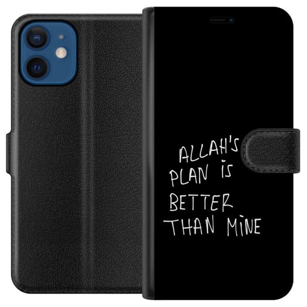 Kompatibel Tegnebogsetui til Apple iPhone 12 mini Allahs plan är bättre än min