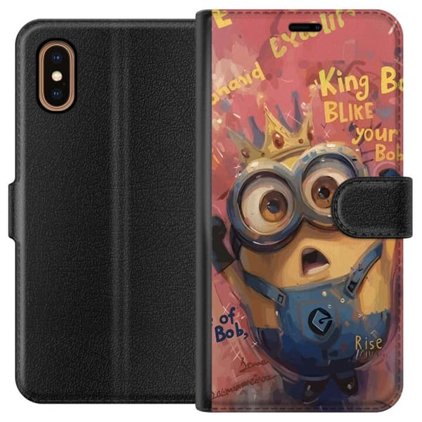 Kompatibel Tegnebogsetui til Apple iPhone XS Max Minion Med Krona