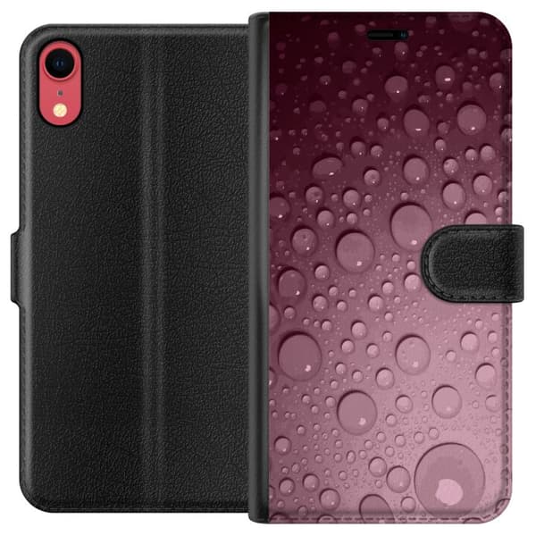 Kompatibelt Lommeboketui til Apple iPhone XR Rosa vattendroppar