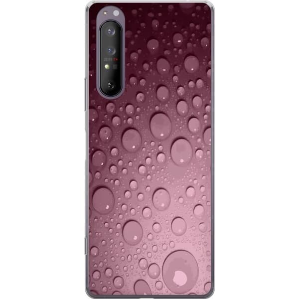 Kompatibelt Mobildeksel til Sony Xperia 1 II Rosa vattendroppar