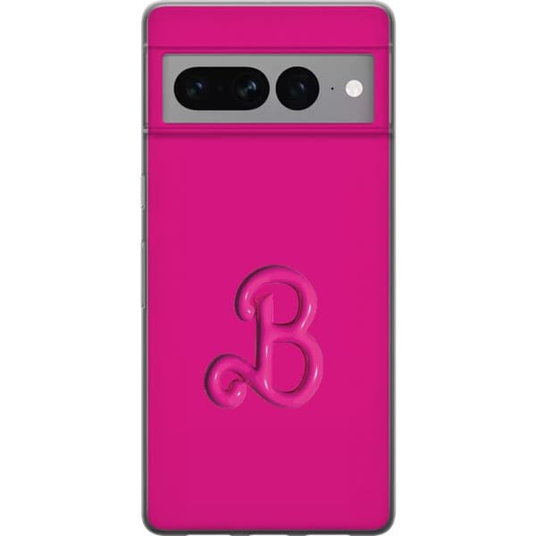 Kompatibelt Mobildeksel til Google Pixel 7 Pro Blank rosa bokstav B i Barbie-inspirert stil