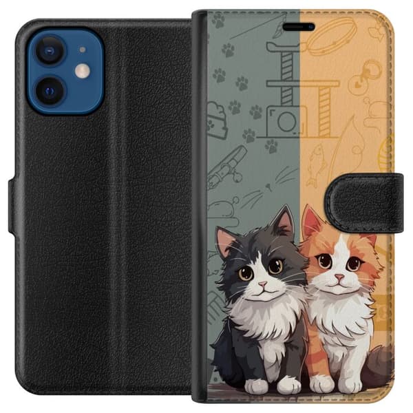 Kompatibelt Lommeboketui til Apple iPhone 12 Katter