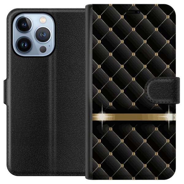 Yhteensopiva Lompakkokotelo Apple iPhone 13 Pro Ylellinen Musta