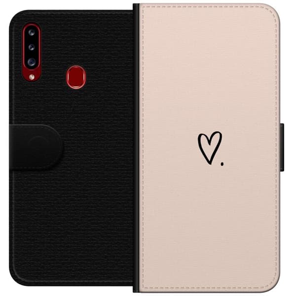 Kompatibelt Plånboksfodral till Samsung Galaxy A20s Hjärta